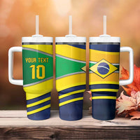 Brazil Football Custom Tumbler With Handle Selecao Canarinho Flag Motif