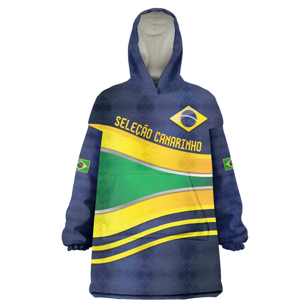 Brazil Football Custom Wearable Blanket Hoodie Selecao Canarinho Flag Motif