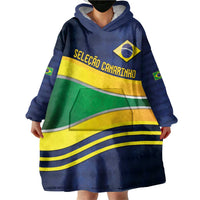 Brazil Football Custom Wearable Blanket Hoodie Selecao Canarinho Flag Motif
