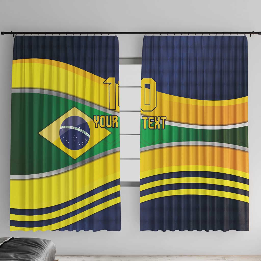 Brazil Football Custom Window Curtain Selecao Canarinho Flag Motif