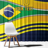 Brazil Football Custom Window Curtain Selecao Canarinho Flag Motif