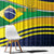 Brazil Football Custom Window Curtain Selecao Canarinho Flag Motif