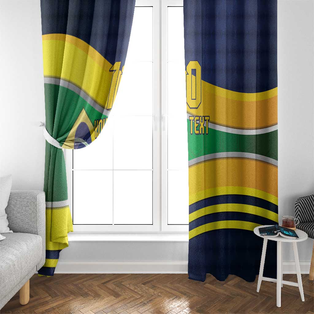 Brazil Football Custom Window Curtain Selecao Canarinho Flag Motif