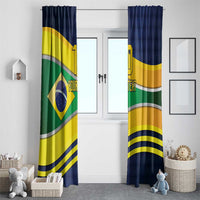 Brazil Football Custom Window Curtain Selecao Canarinho Flag Motif