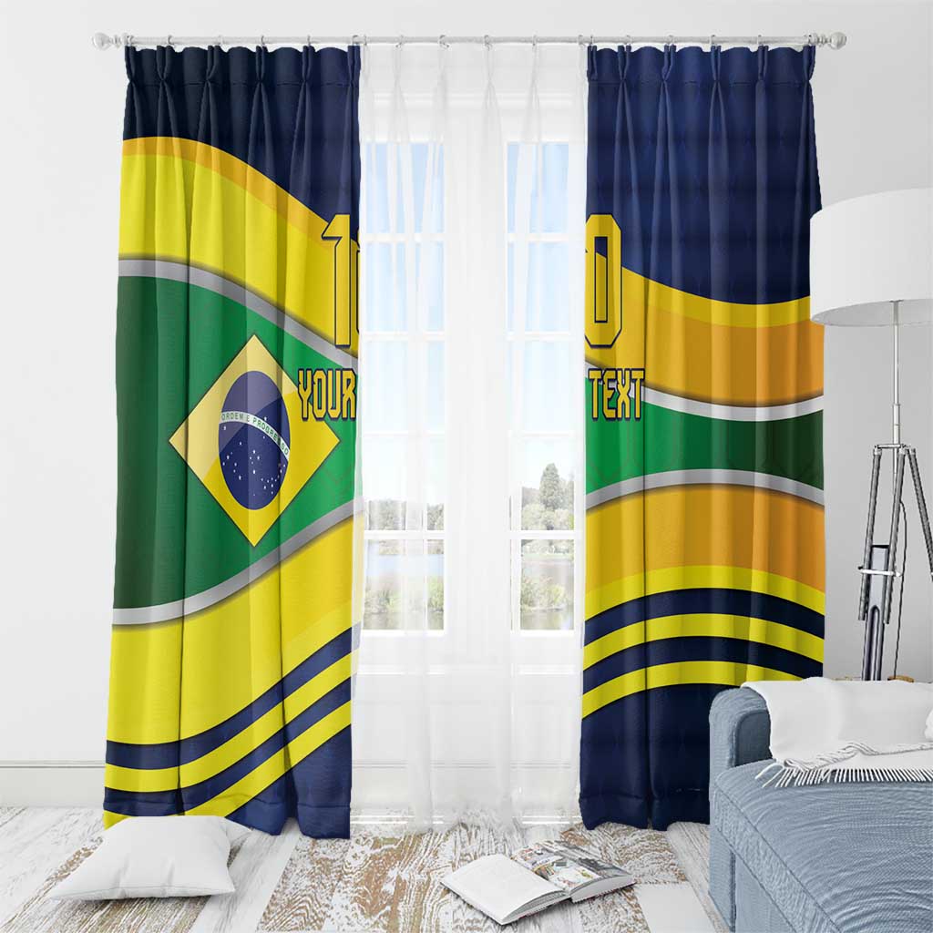 Brazil Football Custom Window Curtain Selecao Canarinho Flag Motif
