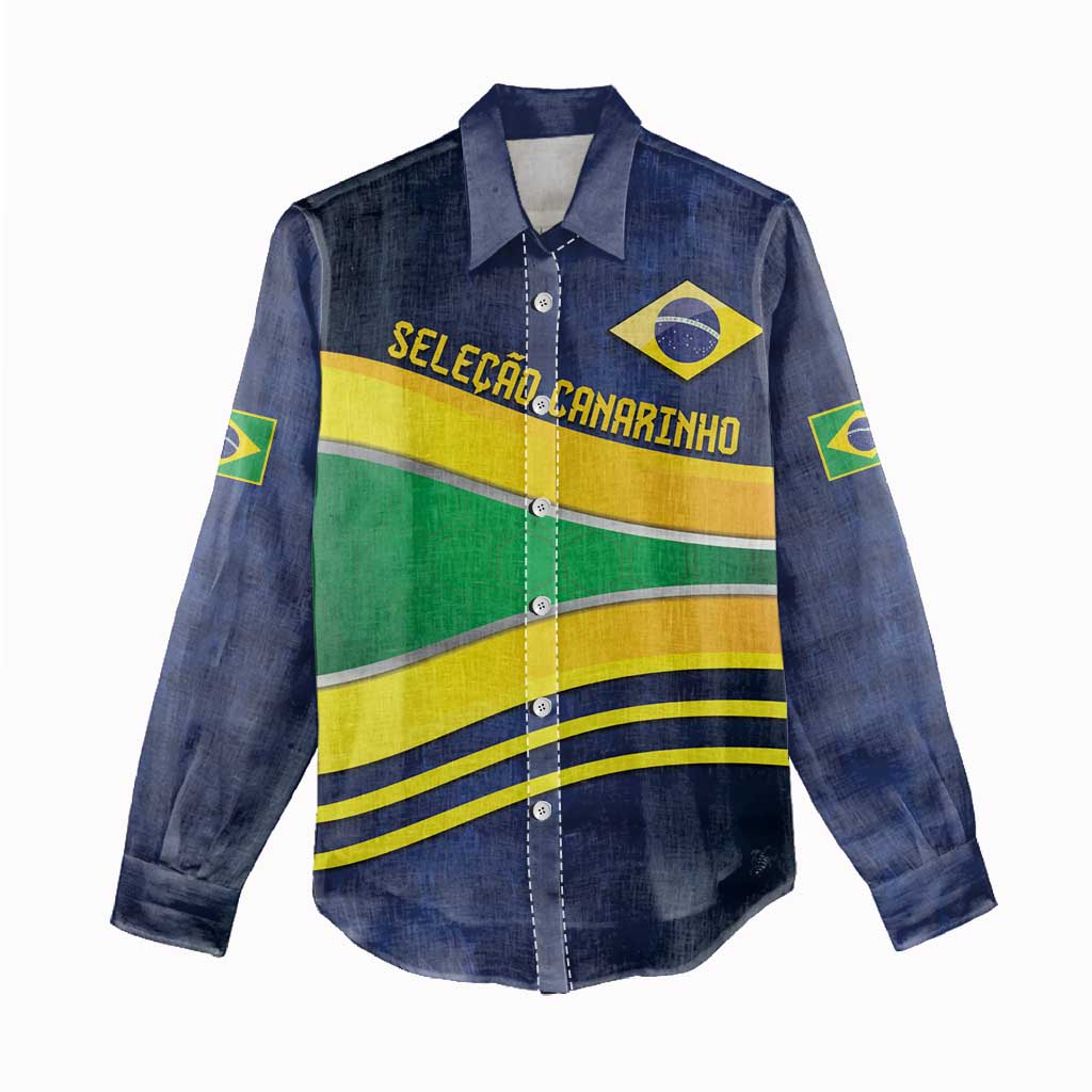 Brazil Football Custom Women Casual Shirt Selecao Canarinho Flag Motif