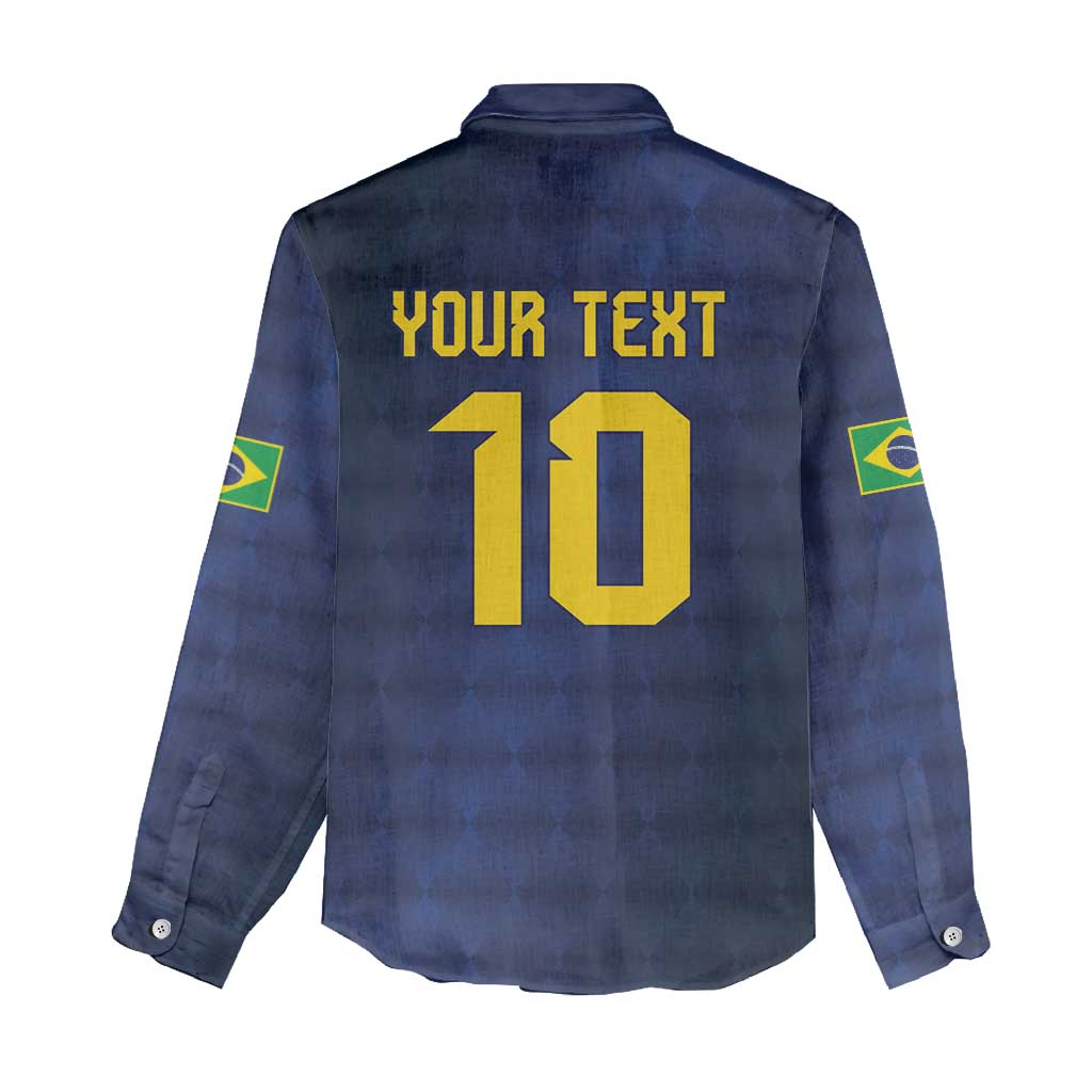 Brazil Football Custom Women Casual Shirt Selecao Canarinho Flag Motif