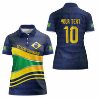 Brazil Football Custom Women Polo Shirt Selecao Canarinho Flag Motif
