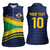 Brazil Football Custom Women Sleeveless Polo Shirt Selecao Canarinho Flag Motif