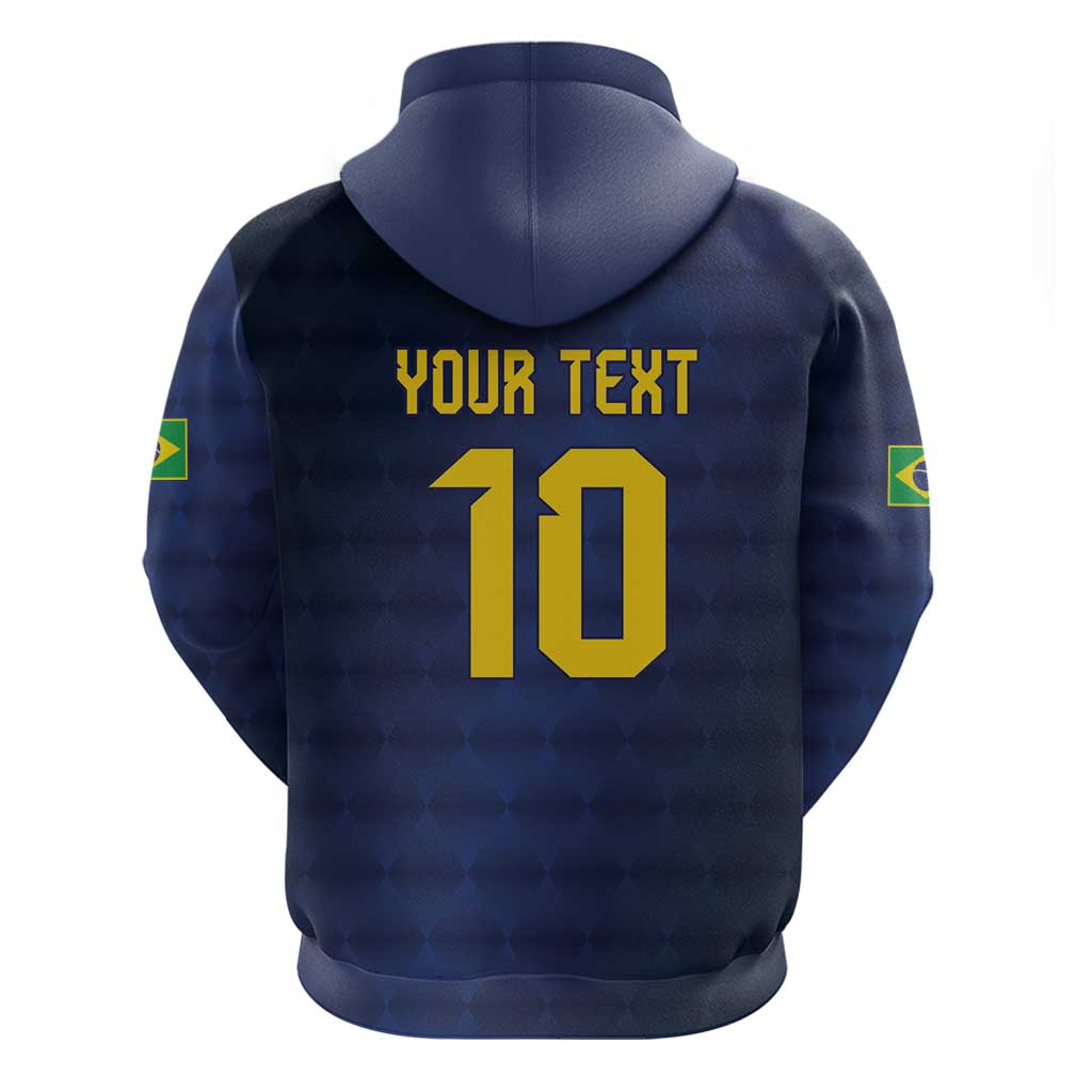 Brazil Football Custom Zip Hoodie Selecao Canarinho Flag Motif