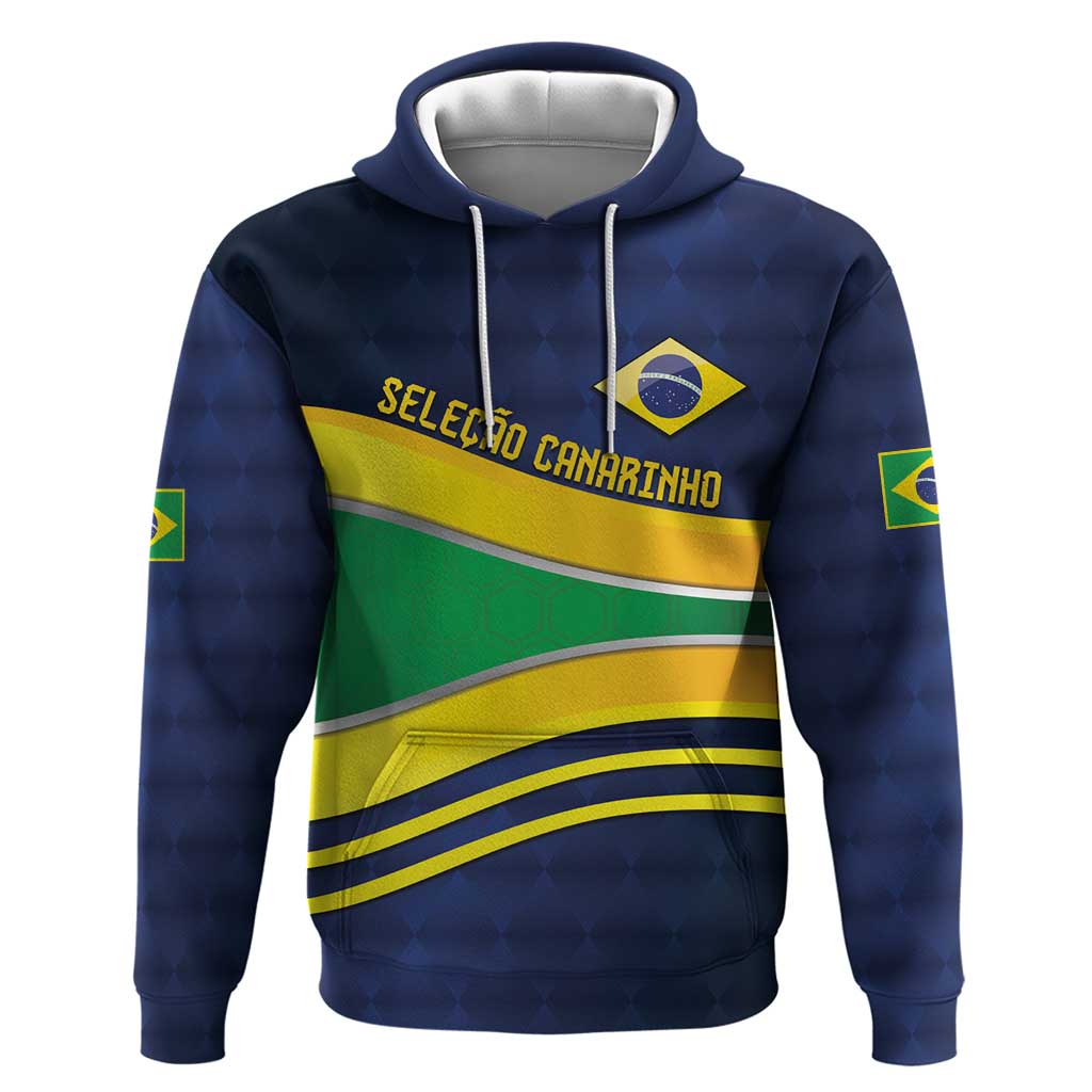 Brazil Football Custom Zip Hoodie Selecao Canarinho Flag Motif