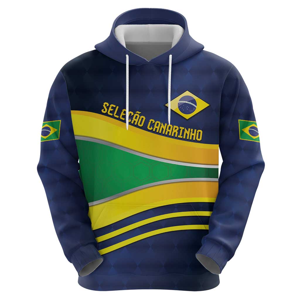 Brazil Football Custom Zip Hoodie Selecao Canarinho Flag Motif