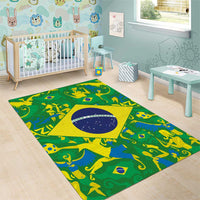Brazil Ordem e Progresso Area Rug Native Brasil Mixed Together