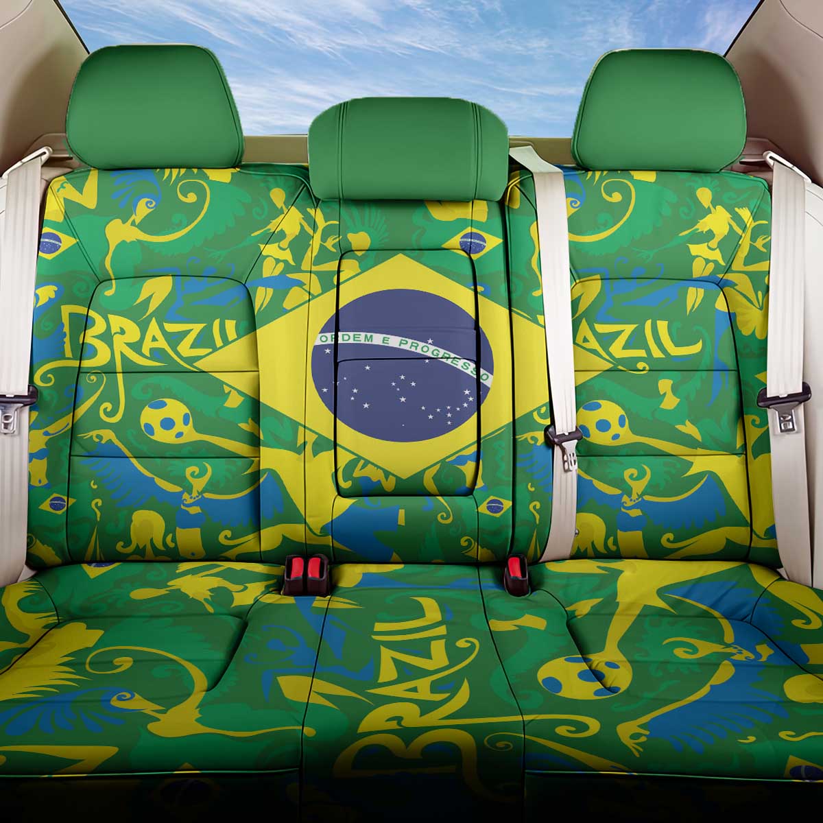 Brazil Ordem e Progresso Back Car Seat Cover Native Brasil Mixed Together