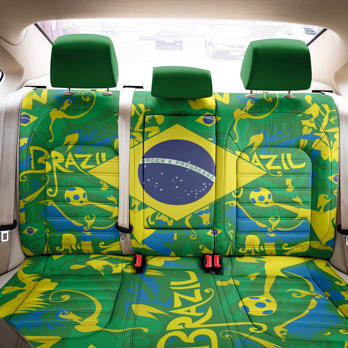 Brazil Ordem e Progresso Back Car Seat Cover Native Brasil Mixed Together