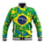 Brazil Ordem e Progresso Baseball Jacket Native Brasil Mixed Together
