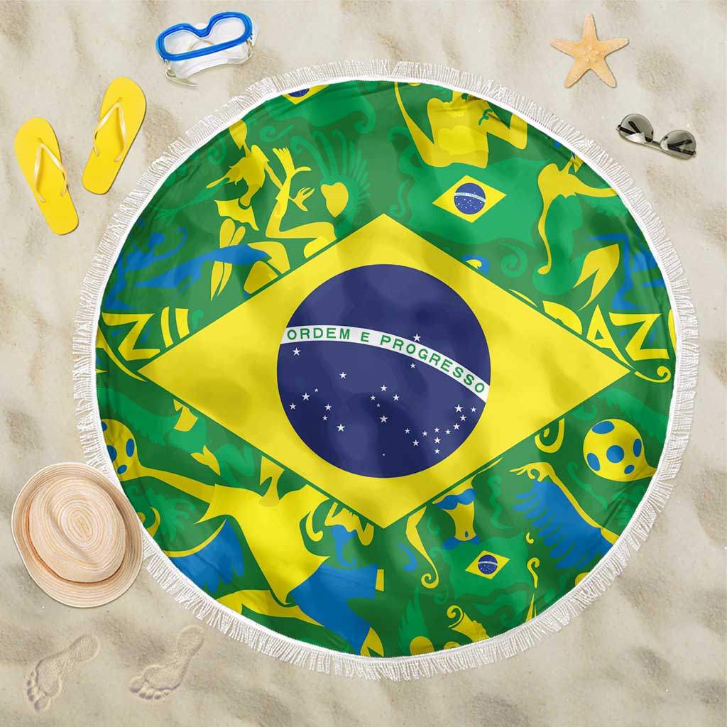 Brazil Ordem e Progresso Beach Blanket Native Brasil Mixed Together