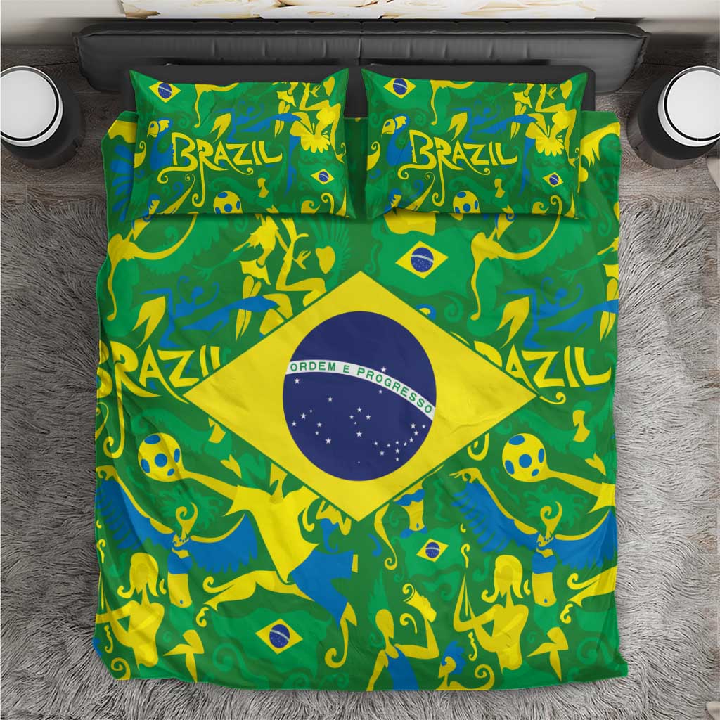 Brazil Ordem e Progresso Bedding Set Native Brasil Mixed Together