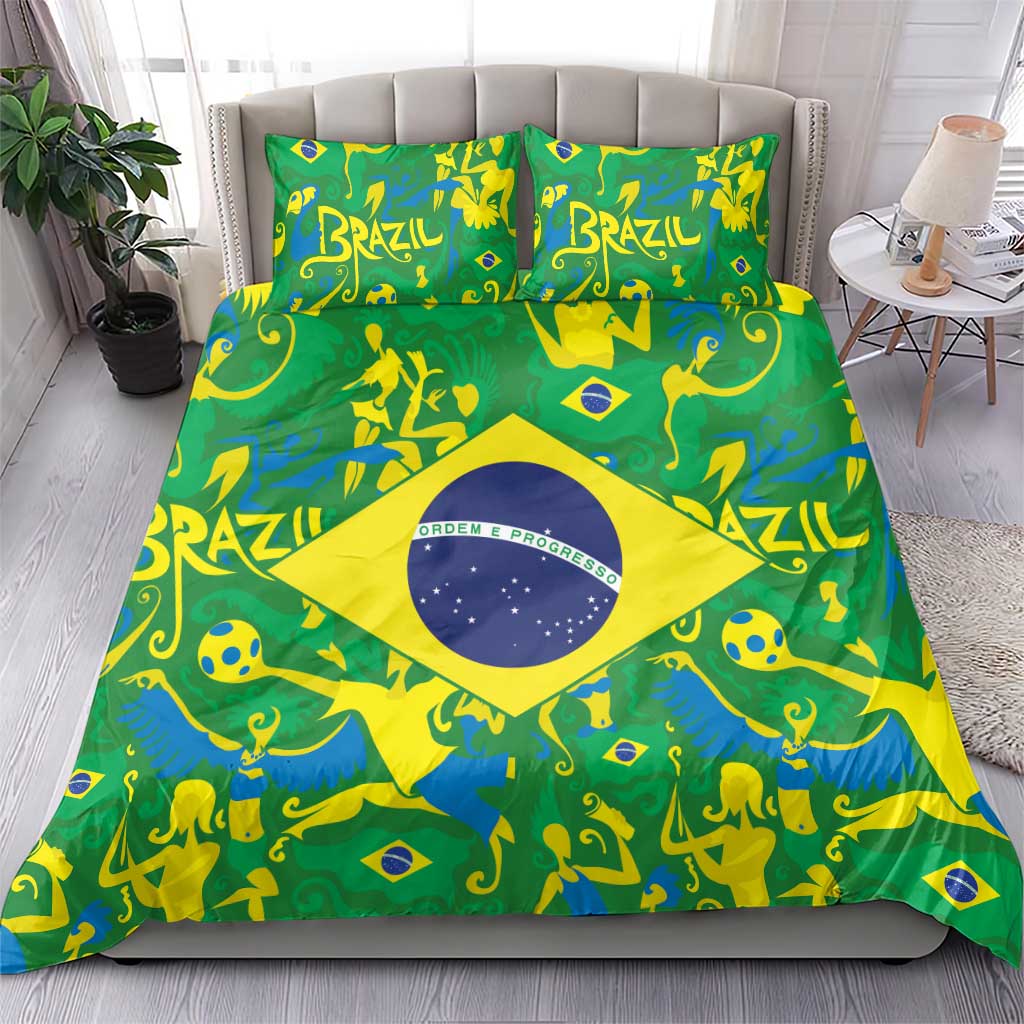 Brazil Ordem e Progresso Bedding Set Native Brasil Mixed Together