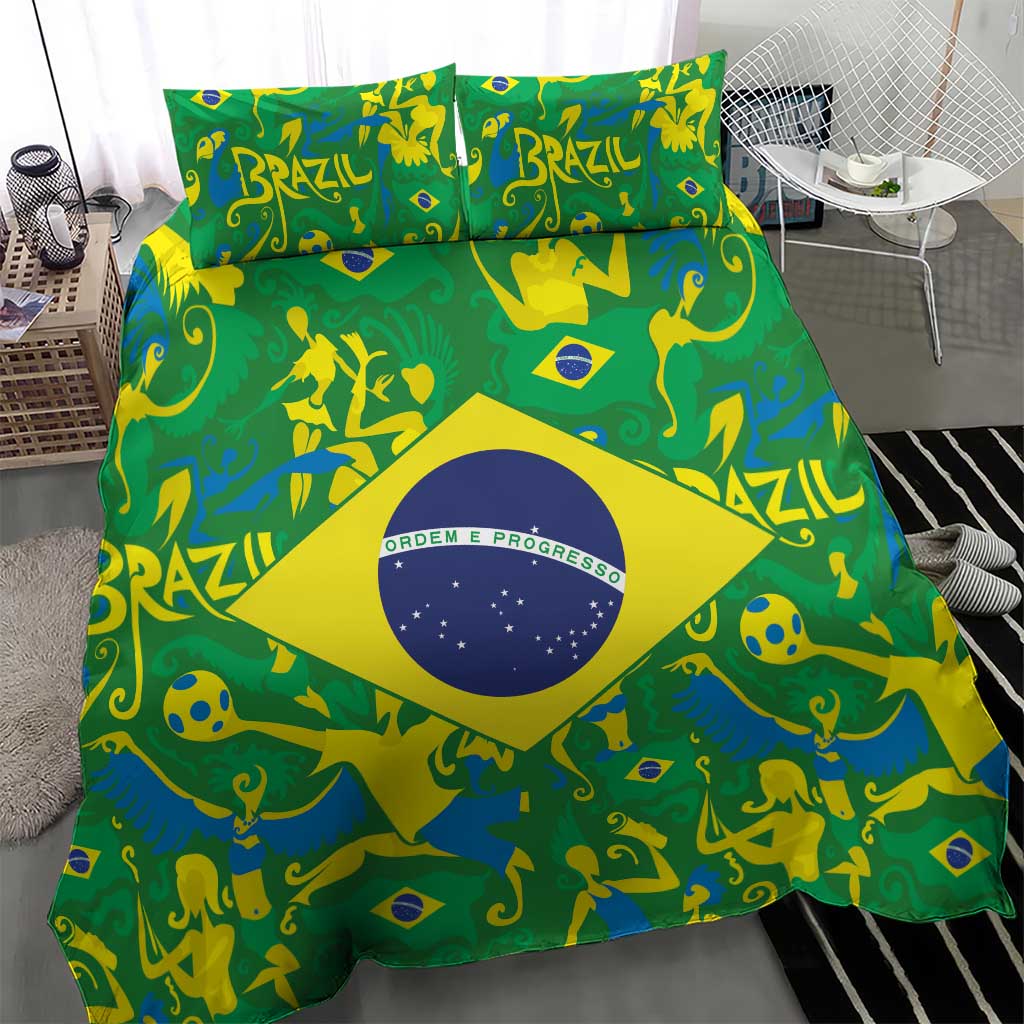 Brazil Ordem e Progresso Bedding Set Native Brasil Mixed Together
