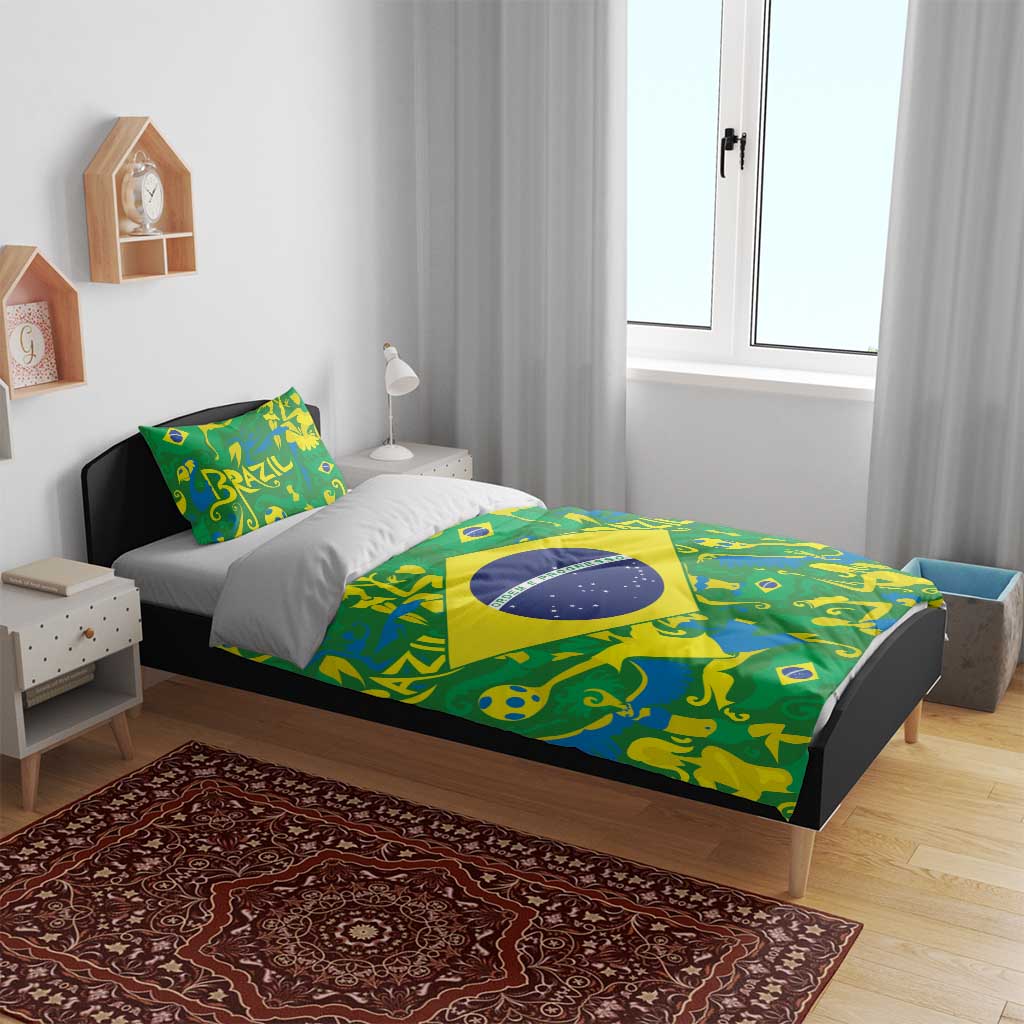 Brazil Ordem e Progresso Bedding Set Native Brasil Mixed Together