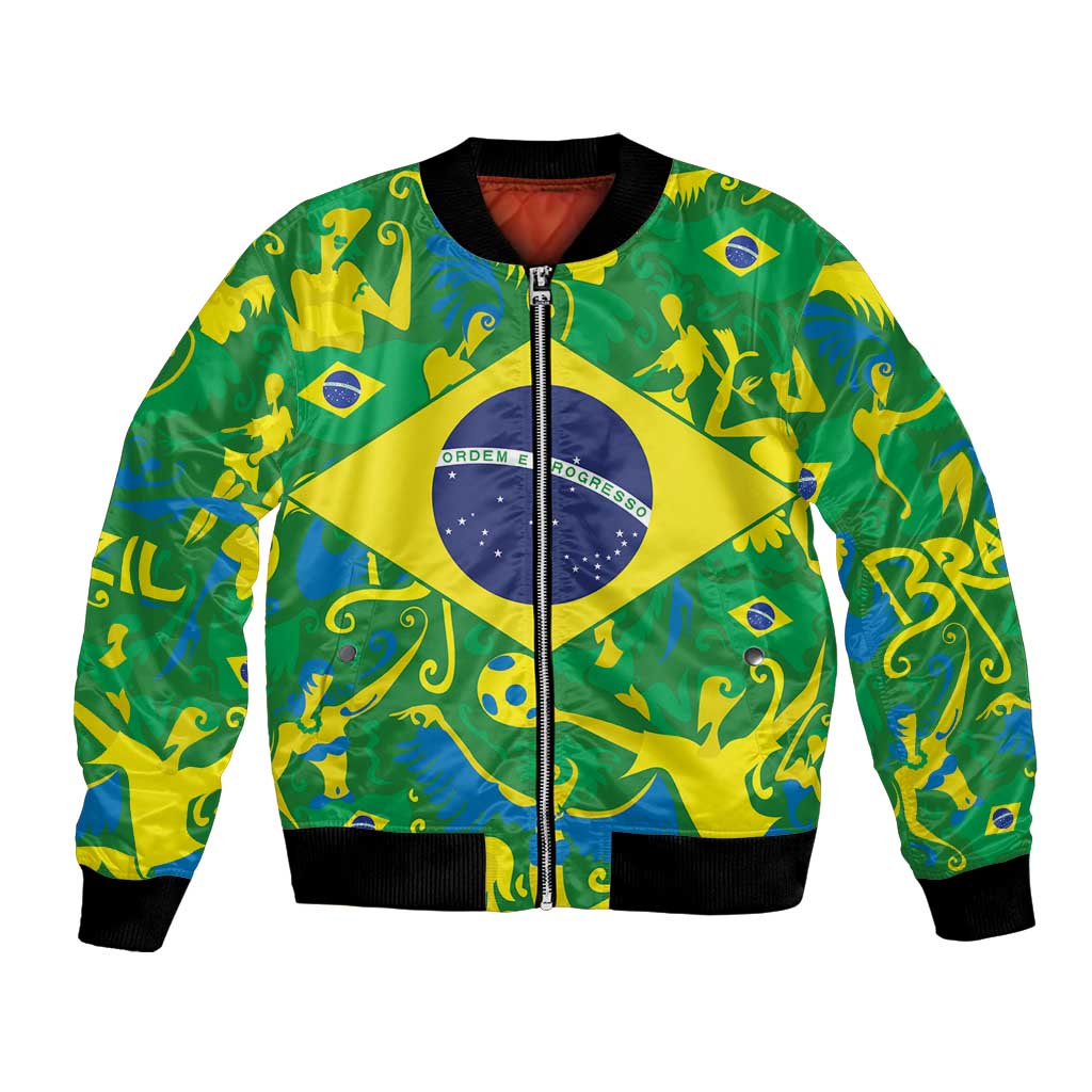 Brazil Ordem e Progresso Bomber Jacket Native Brasil Mixed Together