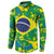 Brazil Ordem e Progresso Button Sweatshirt Native Brasil Mixed Together