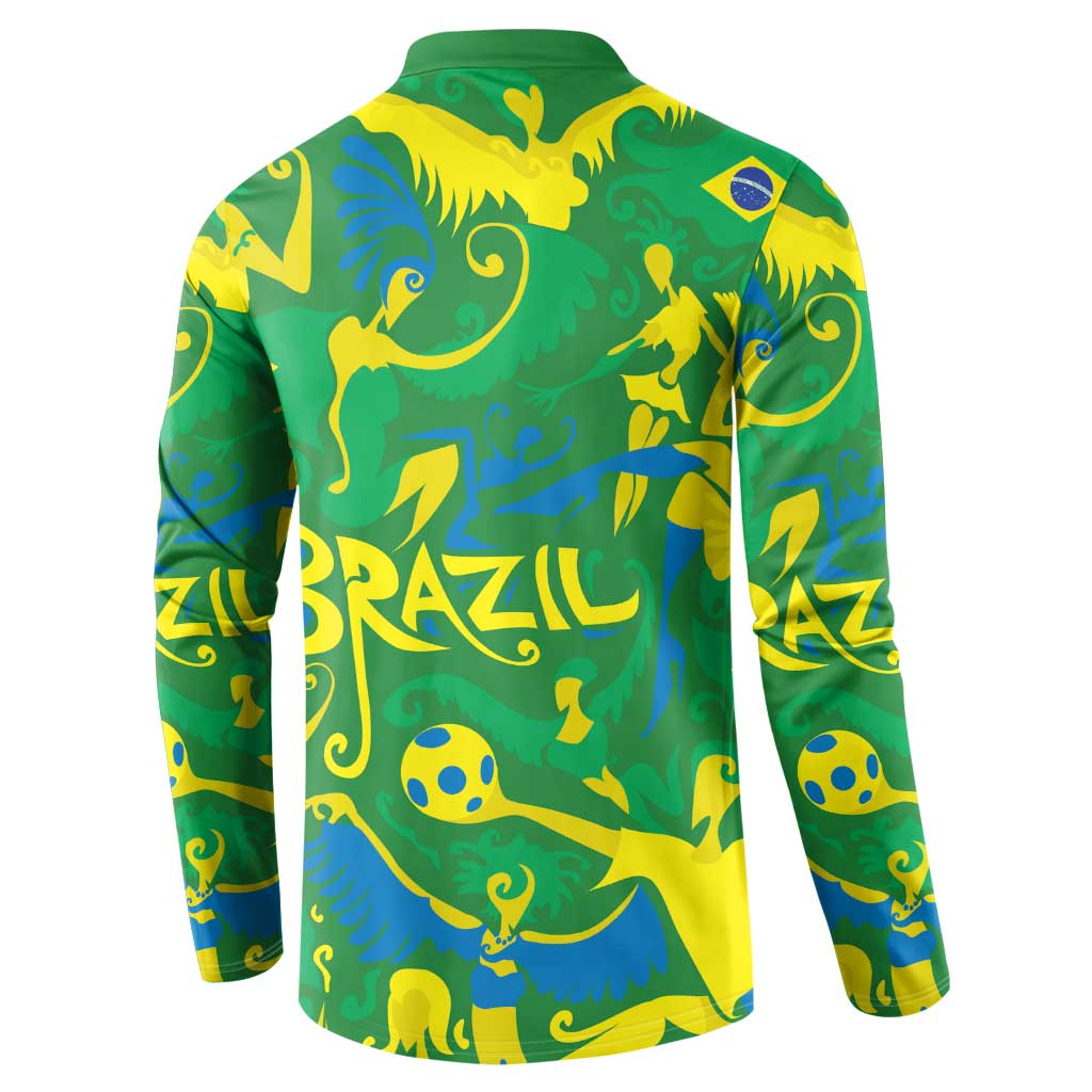 Brazil Ordem e Progresso Button Sweatshirt Native Brasil Mixed Together