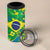 Brazil Ordem e Progresso 4 in 1 Can Cooler Tumbler Native Brasil Mixed Together