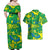 Brazil Ordem e Progresso Couples Matching Off Shoulder Maxi Dress and Hawaiian Shirt Native Brasil Mixed Together