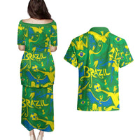Brazil Ordem e Progresso Couples Matching Puletasi and Hawaiian Shirt Native Brasil Mixed Together