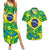 Brazil Ordem e Progresso Couples Matching Summer Maxi Dress and Hawaiian Shirt Native Brasil Mixed Together