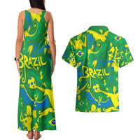 Brazil Ordem e Progresso Couples Matching Tank Maxi Dress and Hawaiian Shirt Native Brasil Mixed Together
