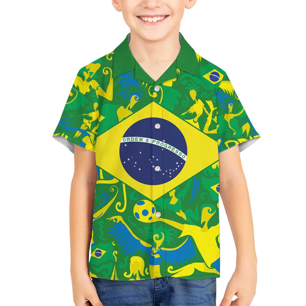 Brazil Ordem e Progresso Family Matching Long Sleeve Bodycon Dress and Hawaiian Shirt Native Brasil Mixed Together