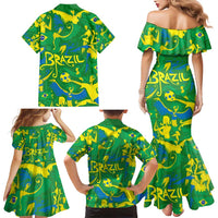 Brazil Ordem e Progresso Family Matching Mermaid Dress and Hawaiian Shirt Native Brasil Mixed Together