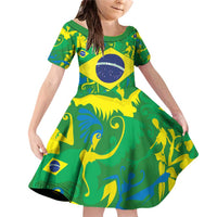 Brazil Ordem e Progresso Family Matching Off Shoulder Short Dress and Hawaiian Shirt Native Brasil Mixed Together