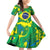 Brazil Ordem e Progresso Family Matching Off Shoulder Short Dress and Hawaiian Shirt Native Brasil Mixed Together