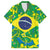Brazil Ordem e Progresso Family Matching Off Shoulder Short Dress and Hawaiian Shirt Native Brasil Mixed Together