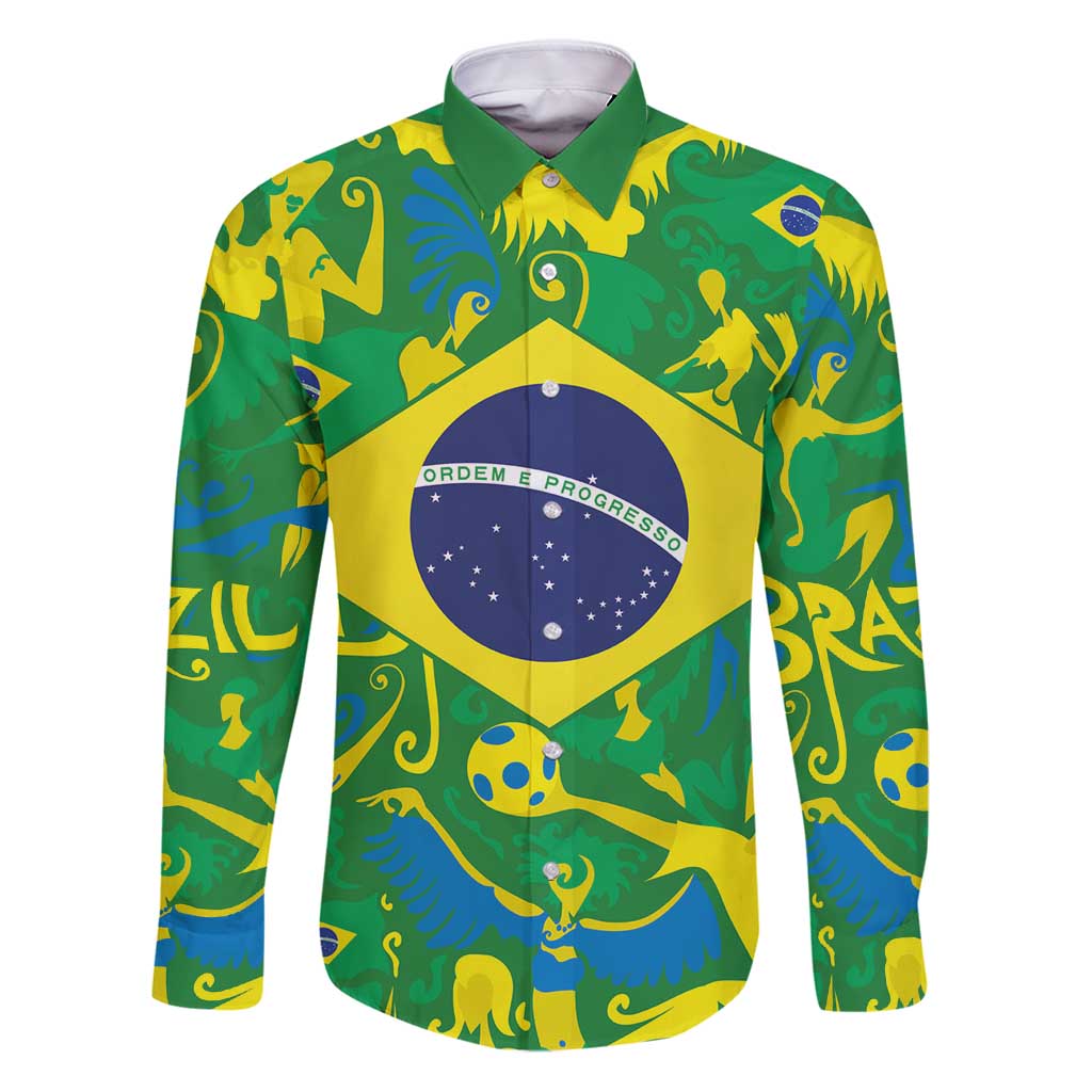 Brazil Ordem e Progresso Family Matching Puletasi and Hawaiian Shirt Native Brasil Mixed Together
