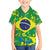 Brazil Ordem e Progresso Family Matching Short Sleeve Bodycon Dress and Hawaiian Shirt Native Brasil Mixed Together