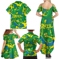 Brazil Ordem e Progresso Family Matching Summer Maxi Dress and Hawaiian Shirt Native Brasil Mixed Together
