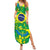 Brazil Ordem e Progresso Family Matching Summer Maxi Dress and Hawaiian Shirt Native Brasil Mixed Together