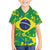 Brazil Ordem e Progresso Family Matching Summer Maxi Dress and Hawaiian Shirt Native Brasil Mixed Together