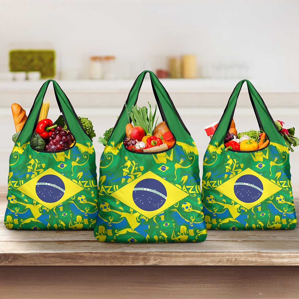 Brazil Ordem e Progresso Grocery Bag Native Brasil Mixed Together