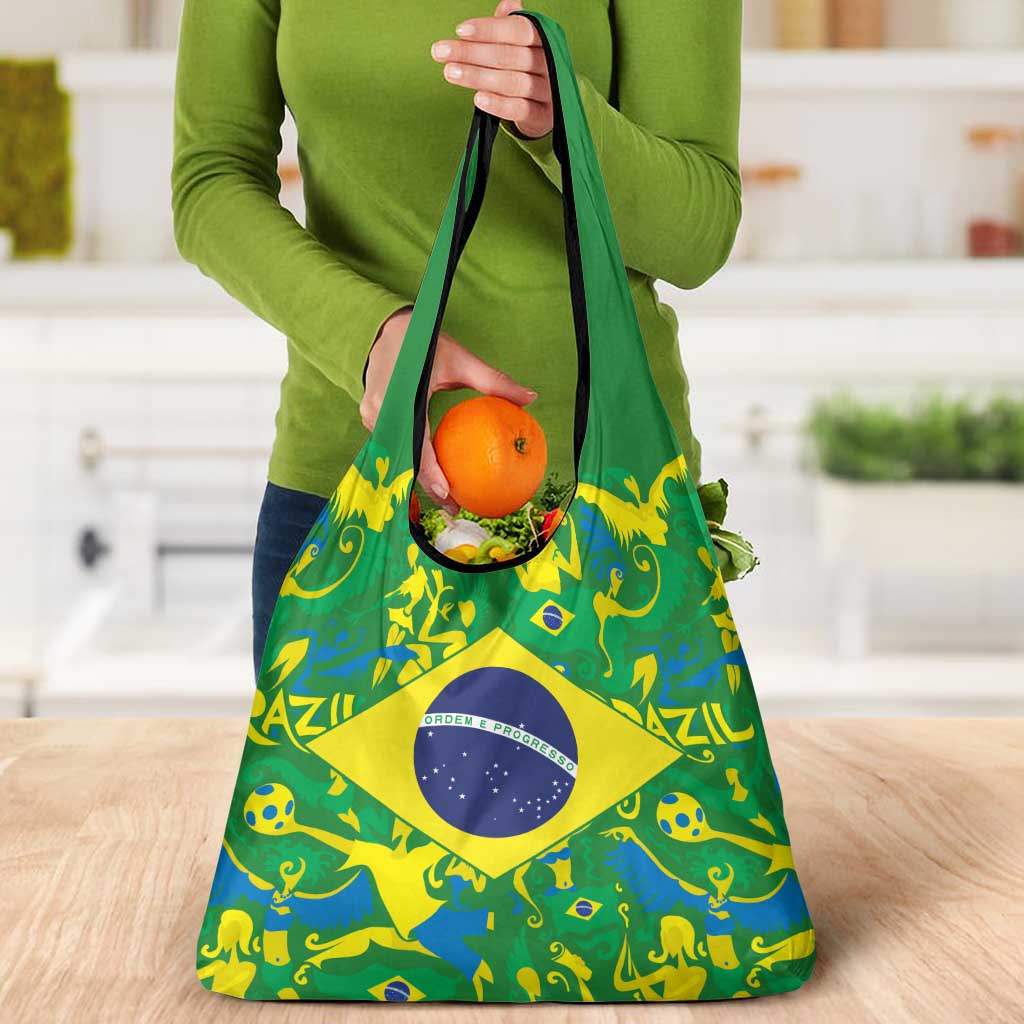 Brazil Ordem e Progresso Grocery Bag Native Brasil Mixed Together