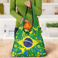 Brazil Ordem e Progresso Grocery Bag Native Brasil Mixed Together