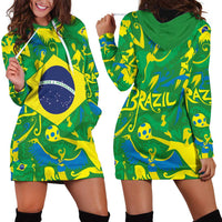 Brazil Ordem e Progresso Hoodie Dress Native Brasil Mixed Together