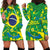Brazil Ordem e Progresso Hoodie Dress Native Brasil Mixed Together