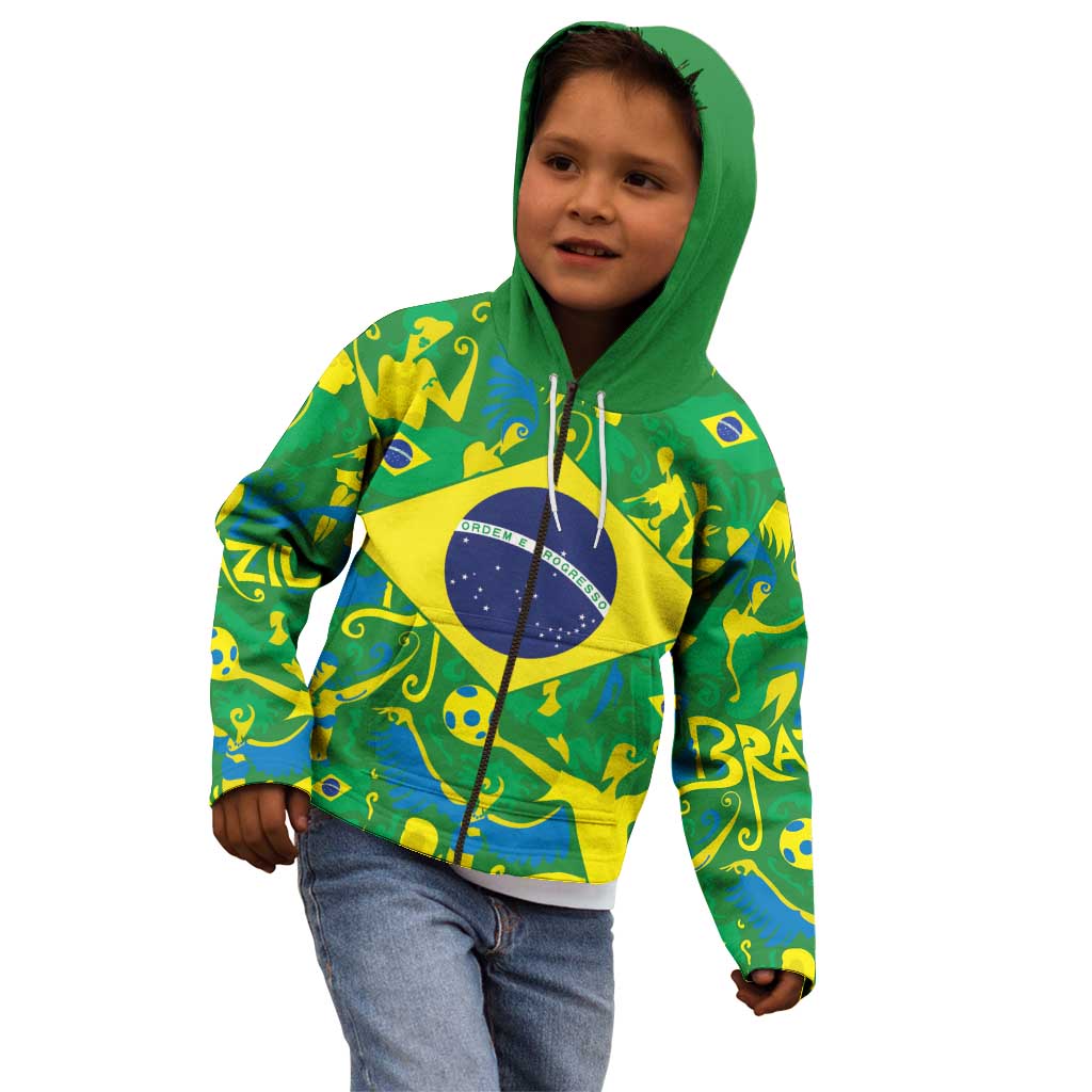 Brazil Ordem e Progresso Kid Hoodie Native Brasil Mixed Together