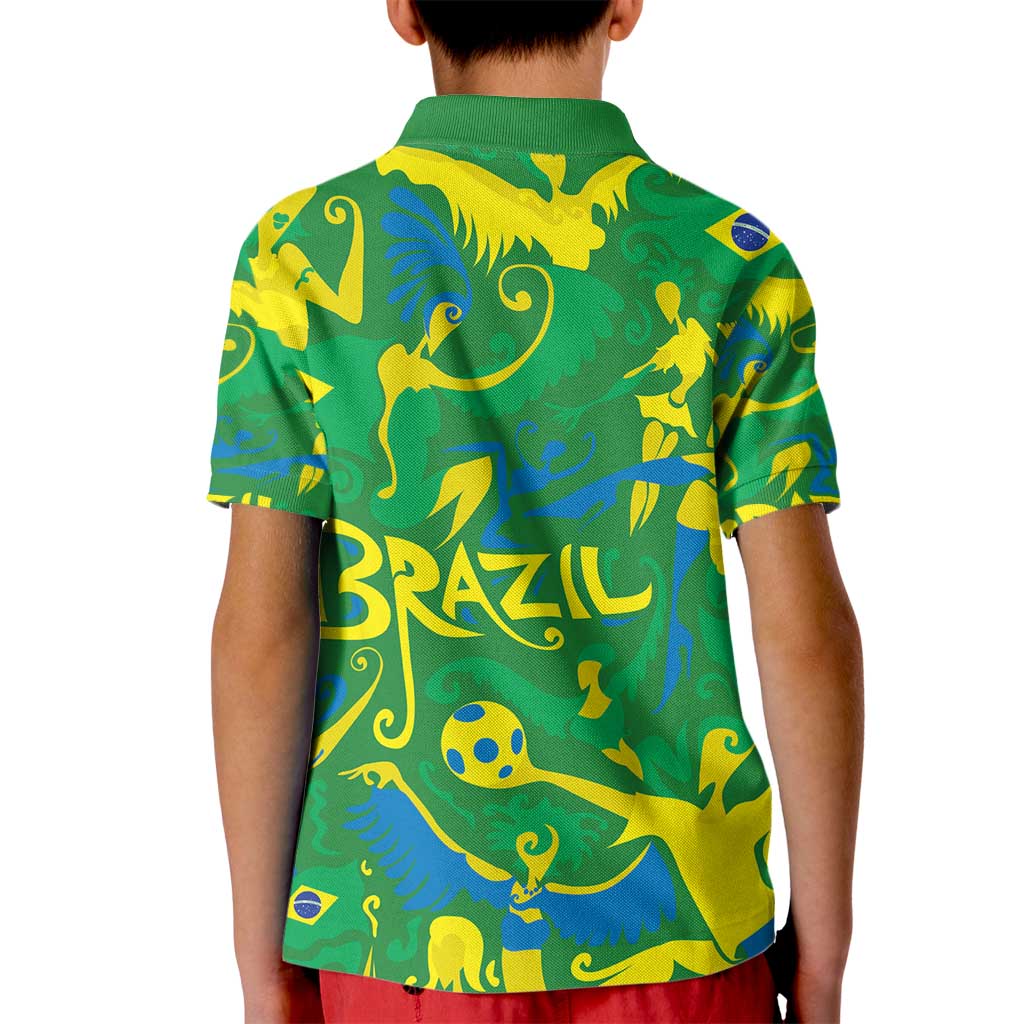 Brazil Ordem e Progresso Kid Polo Shirt Native Brasil Mixed Together